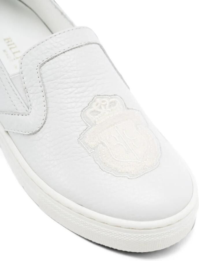 Billionaire Kevin logo-patch leather slip on sneakers Wit - Foto 4