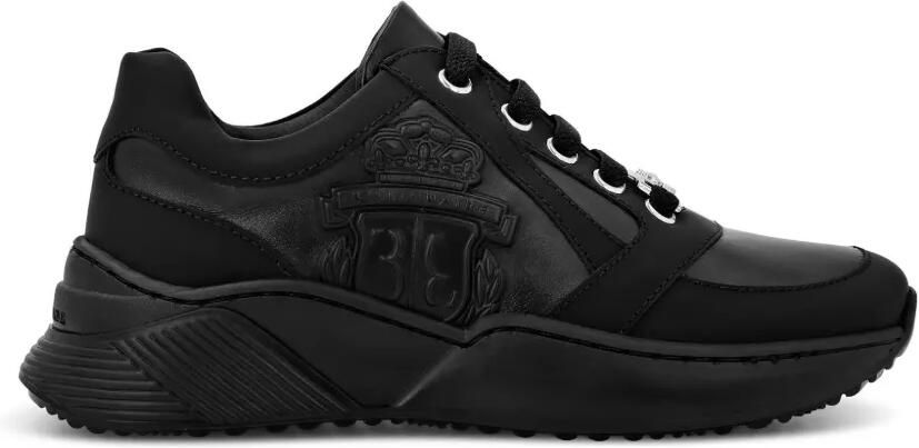 Billionaire Kids Giglio leren sneakers met logo-reliëf Zwart - Foto 2