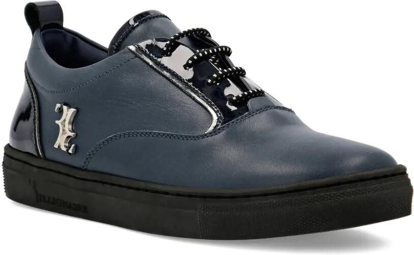 Billionaire Kids Low-top sneakers met wapenschild Blauw
