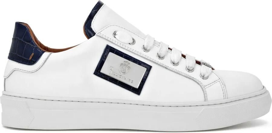 Billionaire Leren sneakers met logoplakkaat Wit