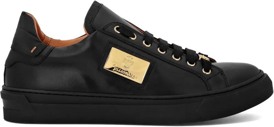 Billionaire Leren sneakers met logoplakkaat Zwart