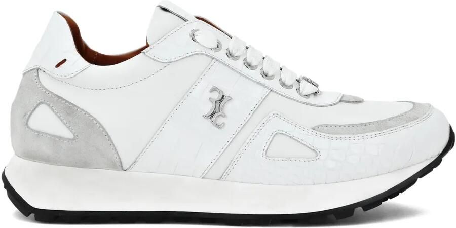 Billionaire Leren sneakers met vlakken Wit