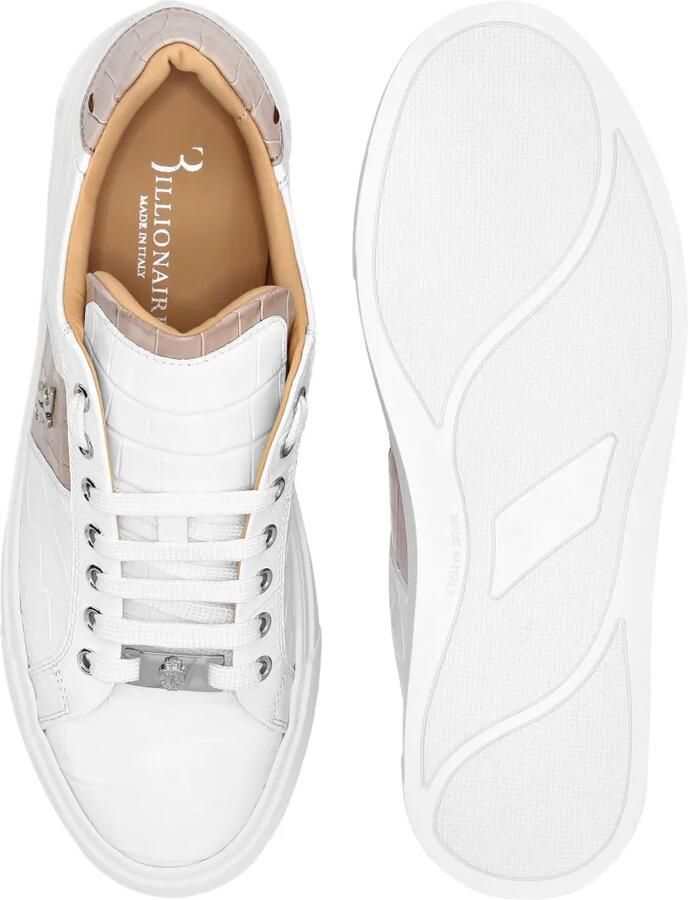 Billionaire Sneakers met krokodillen-reliëf Wit - Foto 3