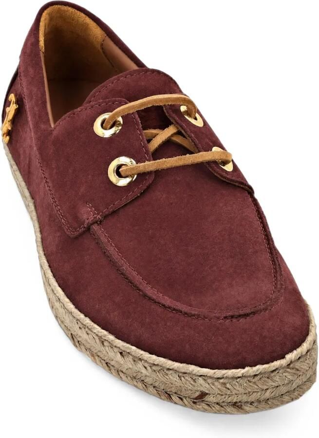 Billionaire suede raffia-trim loafers Rood