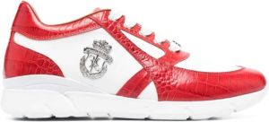 Billionaire Sneakers met krokodillen-reliëf Rood