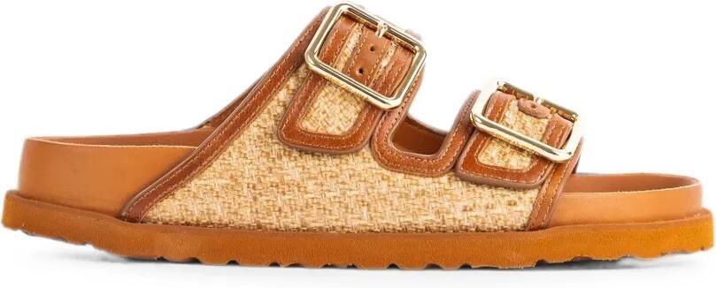 BIRKENSTOCK 1774 Arizona Framed raffia sandalen Bruin