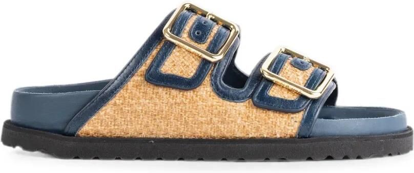 BIRKENSTOCK 1774 Arizona raffia sandalen Blauw