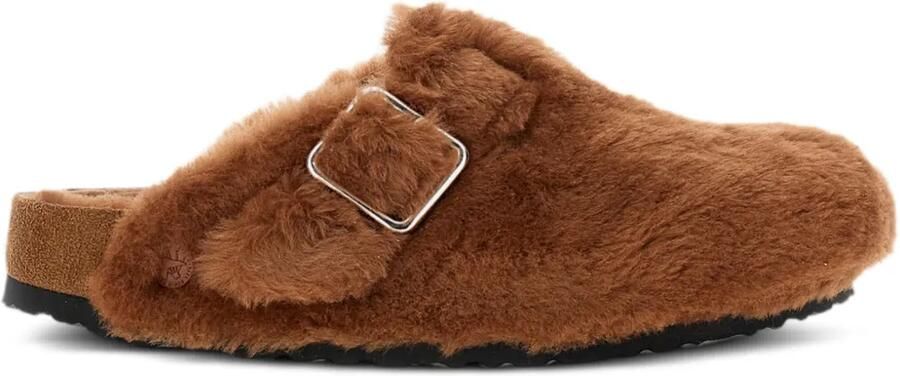 BIRKENSTOCK 1774 Muiltjes met lammy gesp Bruin