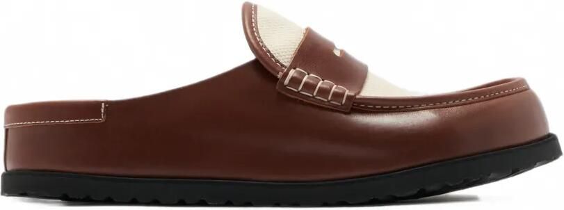 BIRKENSTOCK 1774 Naples canvas loafers met leren afwerking Bruin