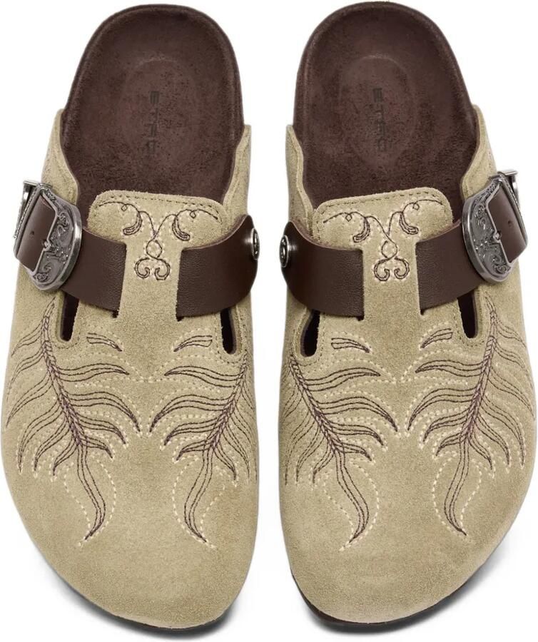 BIRKENSTOCK 1774 x ETRO Boston embroidered buckle-fastening mules Beige - Foto 2