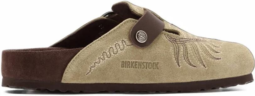 BIRKENSTOCK 1774 x ETRO Boston embroidered buckle-fastening mules Beige - Foto 4