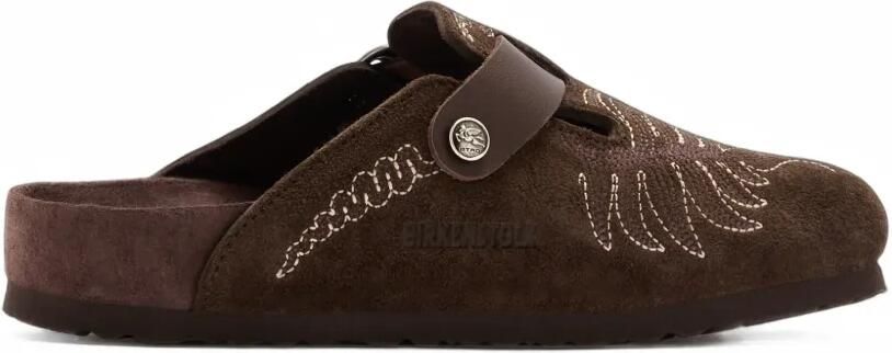 BIRKENSTOCK 1774 x ETRO Boston embroidered buckle-fastening sandals Bruin