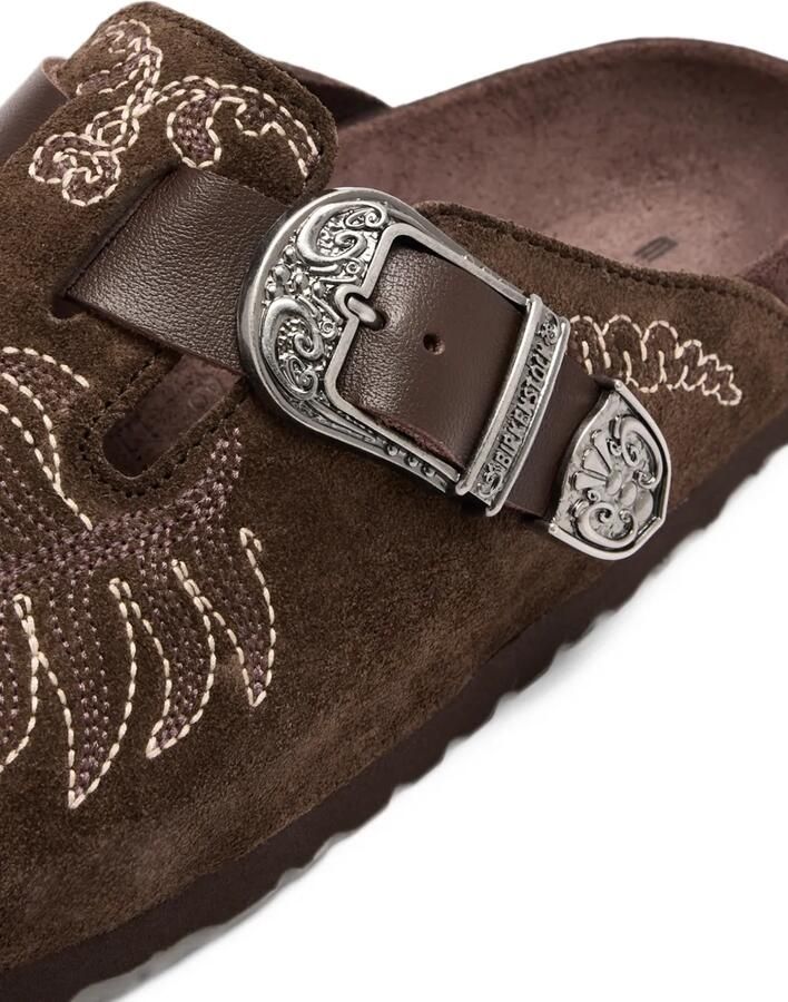 BIRKENSTOCK 1774 x ETRO Boston embroidered buckle-fastening sandals Bruin - Foto 3