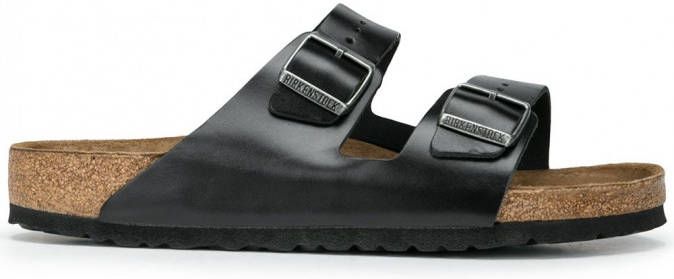 Birkenstock Arizona Amalfi leren sandalen Zwart