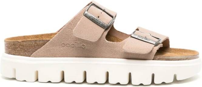 Birkenstock Arizona Chunky slippers met chunky gesp Beige