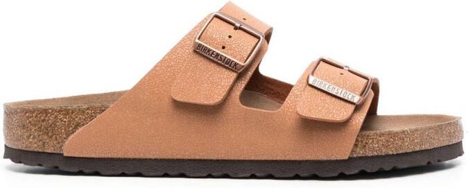 Birkenstock Arizona sandalen met dubbele bandjes Bruin