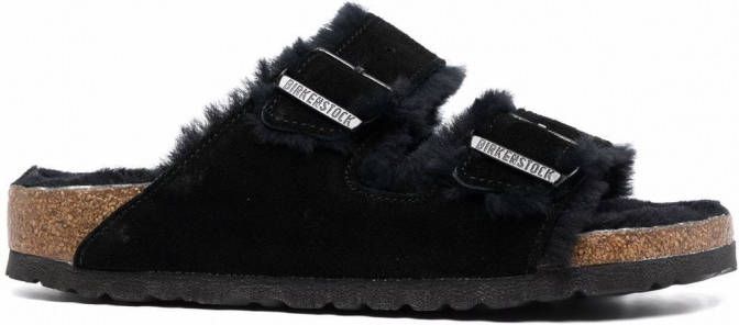 Birkenstock Arizona lammy sandalen Zwart