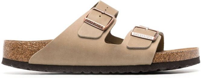 Birkenstock Arizona leren slippers Bruin