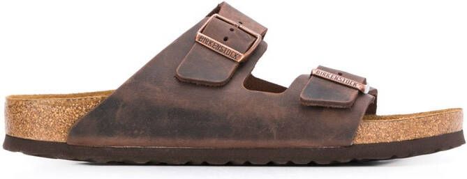 Birkenstock Arizona leren sandalen Bruin