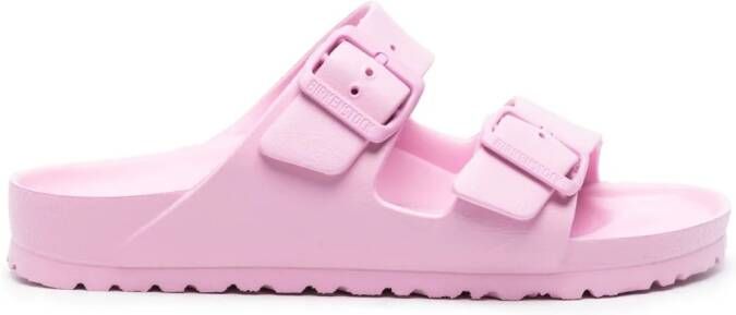 Birkenstock Arizona slippers met dubbele gesp Roze