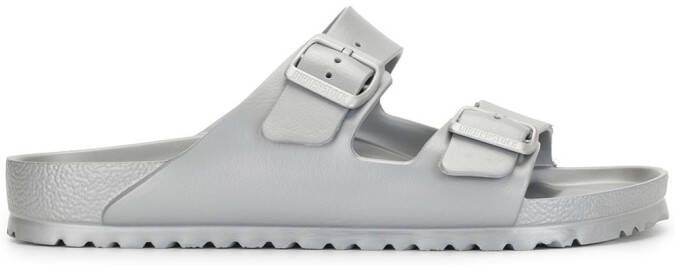 Birkenstock Arizona metallic sandalen Grijs