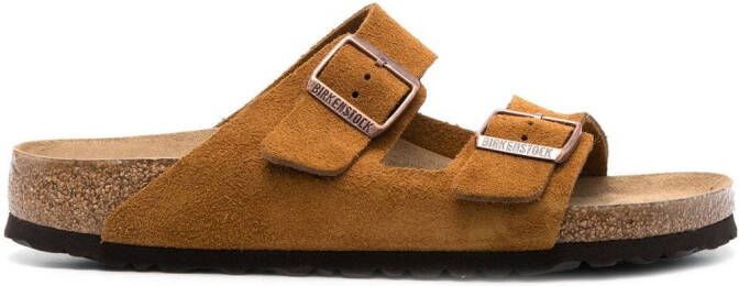 Birkenstock Arizona SFB suède sandalen Bruin