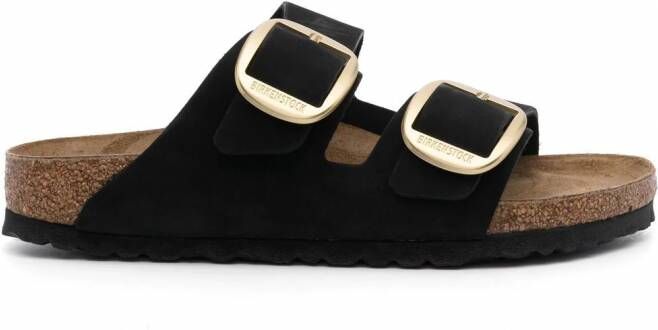 Birkenstock Arizona slippers met gesp Zwart