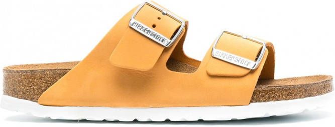 Birkenstock Arizona sandalen met dubbele bandjes Oranje - Schoenen.nl