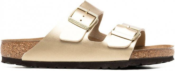 Birkenstock Arizone sandalen met dubbel bandje Goud - Schoenen.nl