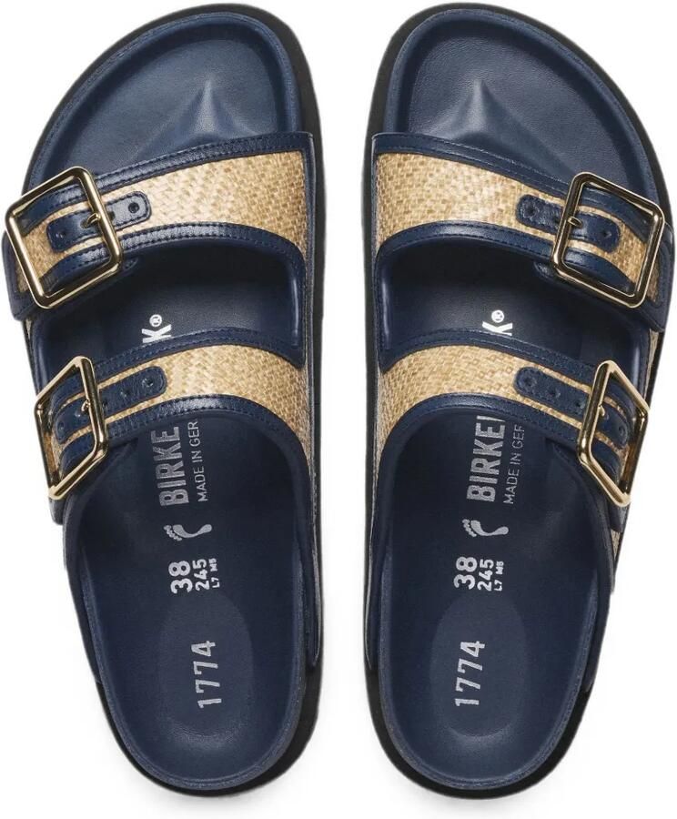 Birkenstock 1774 Arizona raffia sandalen Blauw - Foto 2