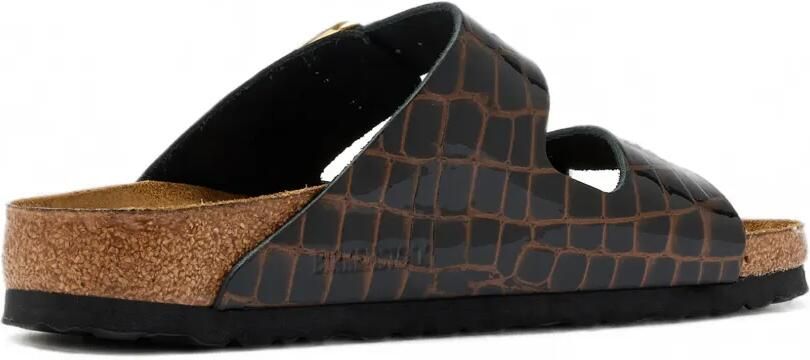 Birkenstock Arizona leren sandalen met krokodillen-reliëf Zwart - Foto 4