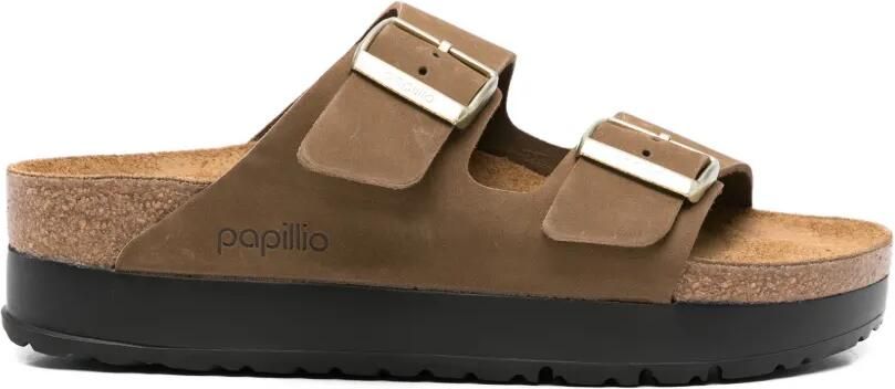 Birkenstock Arizona Flex sandalen met plateauzool Bruin