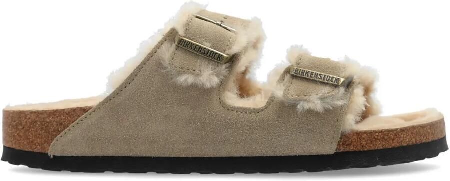 Birkenstock Arizona lammy sandalen Beige