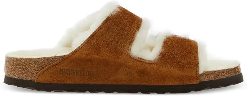 Birkenstock Arizona lammy sandalen Bruin