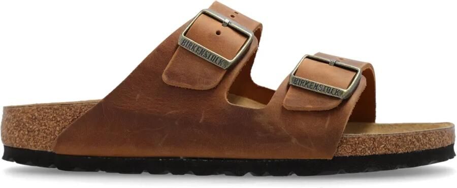 Birkenstock Arizona leren sandalen Bruin