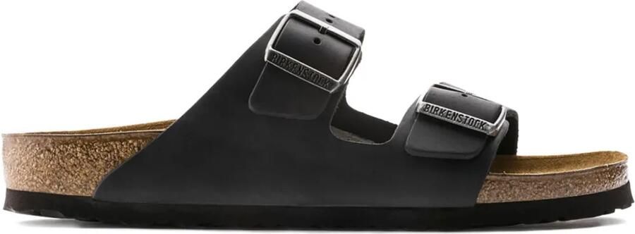 Birkenstock Arizona leren sandalen met twee bandjes Bruin