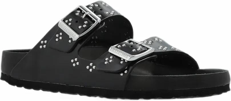 Birkenstock Arizona kleine natuurlijke leren sandalen met ringlets Zwart - Foto 5