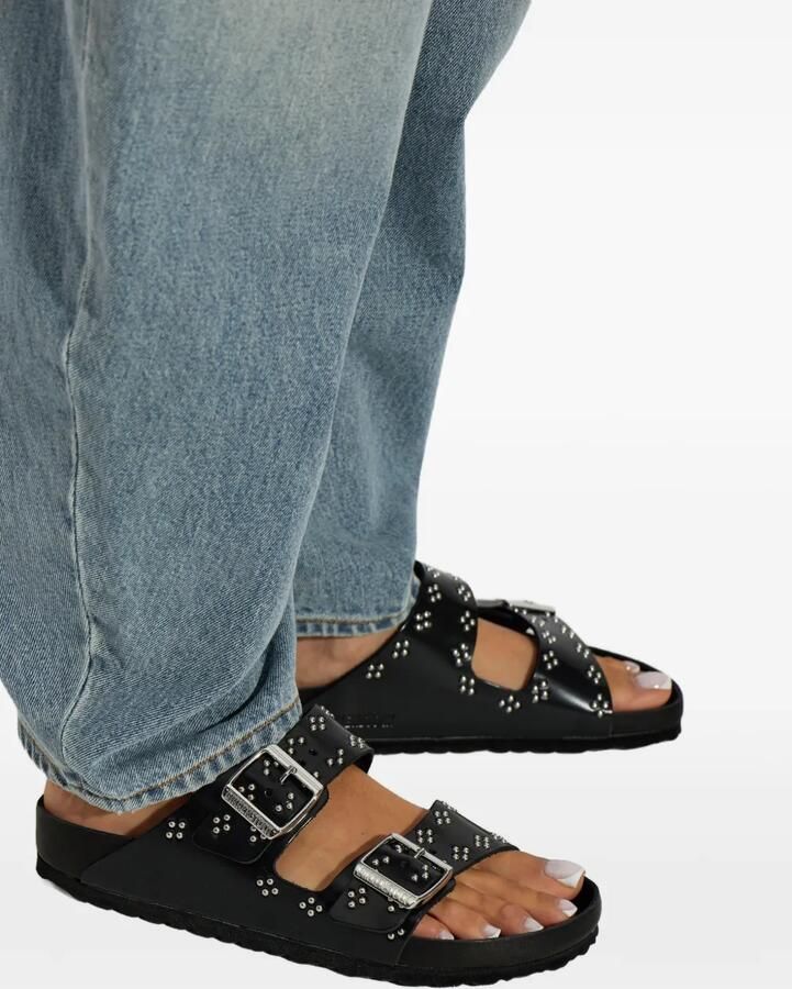 Birkenstock Arizona kleine natuurlijke leren sandalen met ringlets Zwart - Foto 3