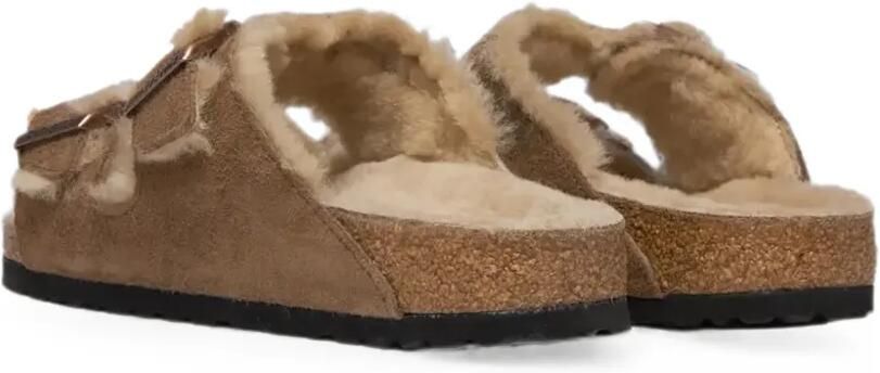 Birkenstock Arizona sandalen met gespsluiting en lammy voering Bruin - Foto 3
