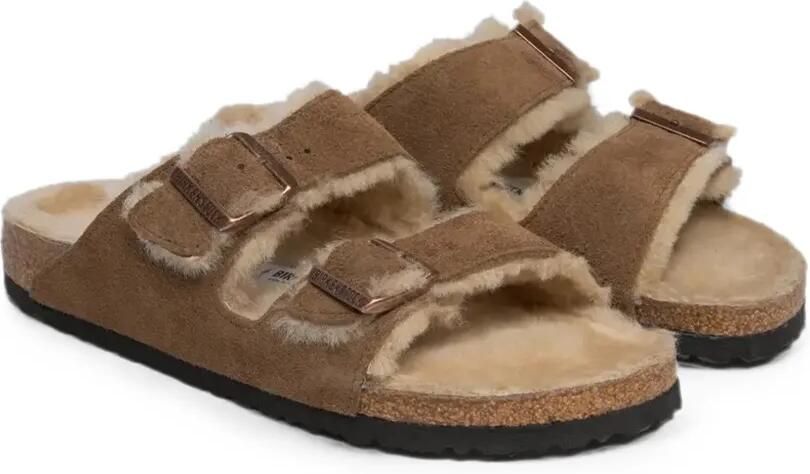 Birkenstock Arizona sandalen met gespsluiting en lammy voering Bruin - Foto 2