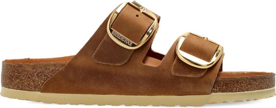 Birkenstock Arizona sandalen met grote gesp Bruin