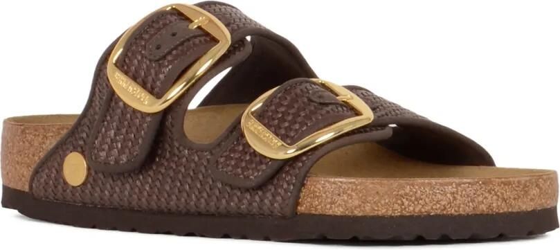 Birkenstock Arizona sandalen met grote gesp Bruin