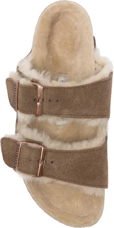 Birkenstock Arizona sandalen met lammy voering Bruin - Foto 2