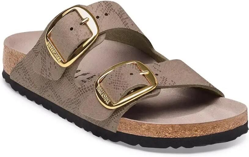 Birkenstock Arizona sandalen met slangen-effect Bruin