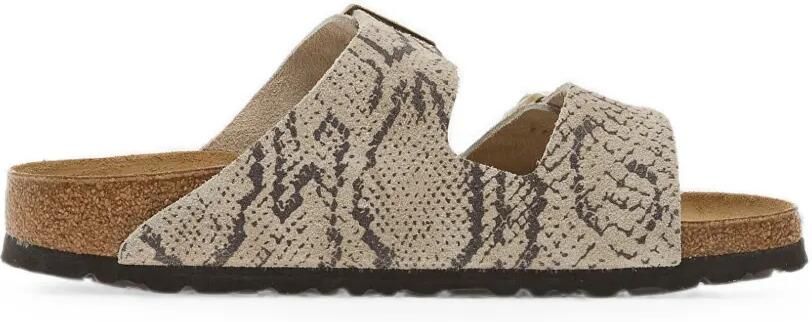 Birkenstock Arizona sandalen met slangenleer-effect Groen