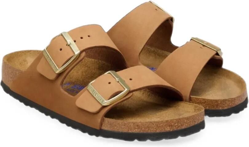 Birkenstock Arizona SFB sandalen met gesp aan de zijkant Bruin - Foto 5