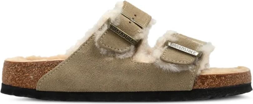 Birkenstock Arizona Shearling sandalen Beige