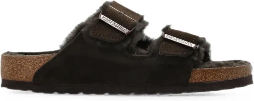 Birkenstock Arizona Shearling sandalen Bruin