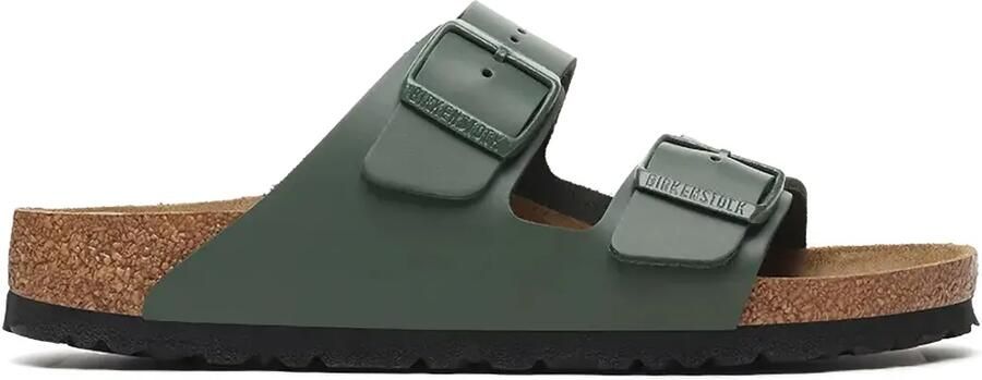 Birkenstock Arizona slippers met dubbele bandjes Groen