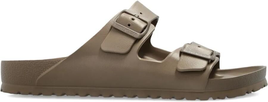Birkenstock Arizona slippers met dubbele gesp Bruin